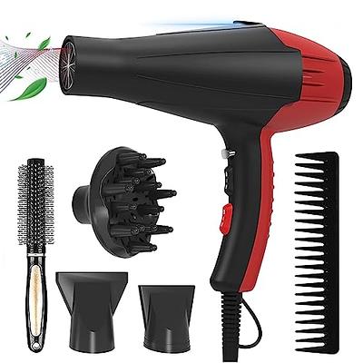 Flintronic Foldable Hair Dryer 2000W Powerful AC Motor Fast Drying Ionic  Hair Dryer with 2 Speed 3 Heat Setting, Cool Shot Button with 1 Diffuser &  2