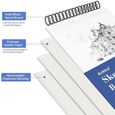 Sketch Book 8.5 x 11 Inch, 100 Sheets (68LB/100GSM) Art Sketchbook, Pack of  2 Spiral Bound Sketch Pad with Acid-Free Drawing Paper and Hardcover for  Pencils Charcoal Dry Medias. : : Arts