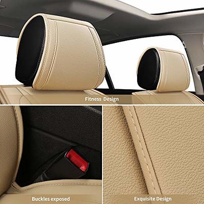 8sanlione Leather Car Seat Cover, Car Front Seat Cushion/Protector,  Breathable Comfort Automotive Seat Cover, Compatible with Most Cars,  Vehicles