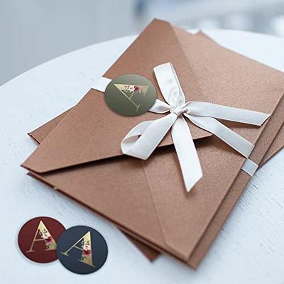 Adhesive Wax Seal Stickers Initial 25Pk Floral Self- Adhesive Wax Seals  Gold Decorative Stamp Stickers Envelope Stickers for Wedding Invitation  Christmas Xmas 