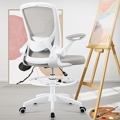 HOMREST Reclining Chair with Massage, Ergonomic Office Breathable Fabric  Executive Computer Chair w/Retractable Footrest, High Back Swivel Recliner