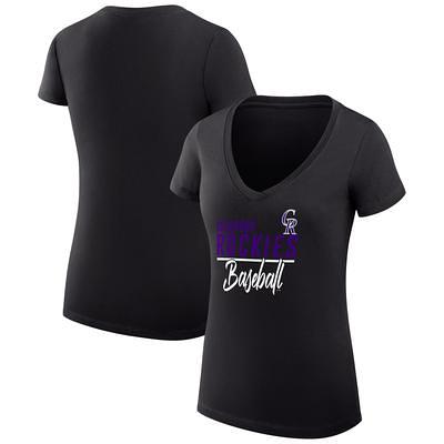 Colorado Rockies G-III 4Her by Carl Banks Women's City Graphic V-Neck  Fitted T-Shirt - White