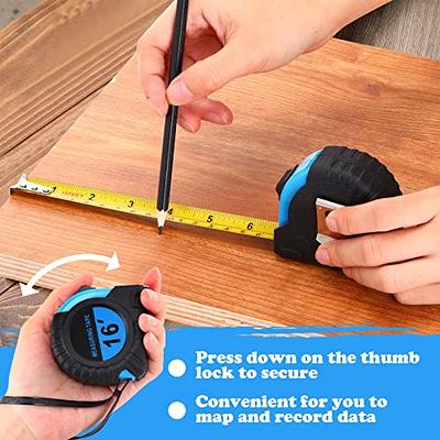 6 Pieces Tape Measures, 25 ft /16 ft/12 ft Measuring Tape Retractable,Easy Read Measurement Tape with Fractions,Self-Locking Tape Measure for