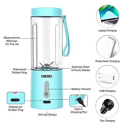 Portable Blender for Shakes and Smoothies, OBERLY Personal Travel Blender  for Protein with 4000mAh USB Rechargeable Battery, Crush Ice, Frozen Fruit  and Drinks, 18 oz Mini Travel Cup - Yahoo Shopping