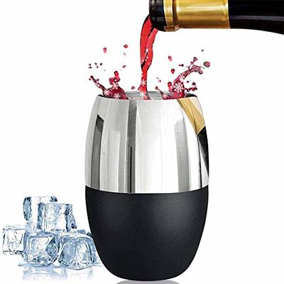 MAISON HUIS Wine Freeze Cooling Cup Stainless Steel, Double Wall Insulated  Freezable Drink Chilling Tumbler with Cooling Gel for Whiskey  Drinks(8.5oz,Black Silicone Base) - Yahoo Shopping