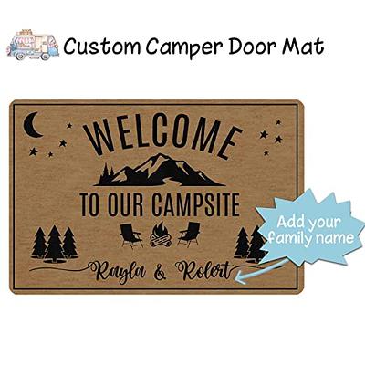 Personalized Camper Doormat,Cuatom Happy Camper Camping Rv Door