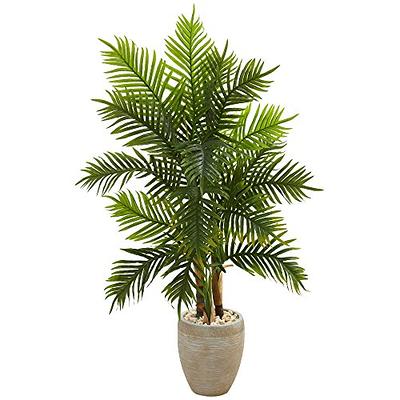 Nearly Natural Indoor Boston Artificial Fern in White Planter 6308 - The  Home Depot