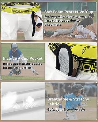  Youper Adult Elite Compression Padded Sliding Shorts w/Cup  Pocket For Baseball, Football