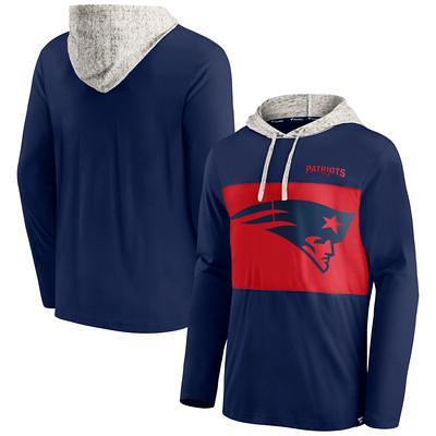 Men's Fanatics Branded Heather Navy New England Patriots Pill Stack Long Sleeve Hoodie T-Shirt