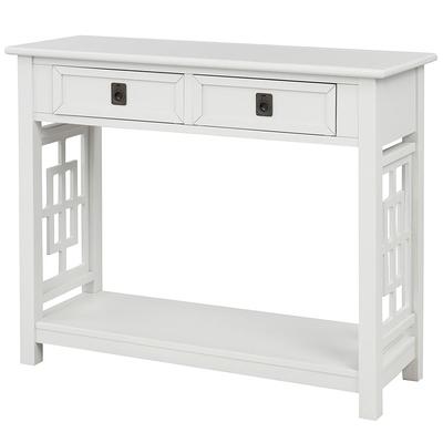 Harper Bright Designs 36 In White, Long White Console Table With Storage