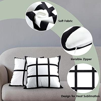 Deconovo 4 PCS Pillow Covers 18x18, No Insert - Faux Linen Sublimation