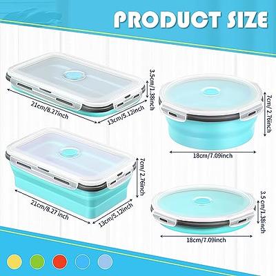 8 Pcs Small Silicone Collapsible Food Storage Containers with Airtight Lids  Stacking Silicone Meal Prep Lunch Containers for Kitchen, Traveling