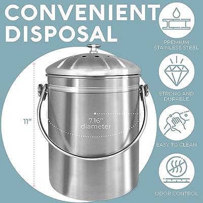 Durmmur Compost Bin Kitchen Counter, Indoor Compost Bin, Includes Inner  Bucket with Sealed Ring Compost Pail, Countertop Compost Bin with Lid,  Compost