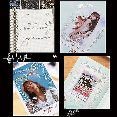 50 Sheets Colorful Photocard Stickers Cute Korean Deco Stickers Kpop Stickers for Photocards Ribbon Heart Cute Stickers for Photocards Journaling