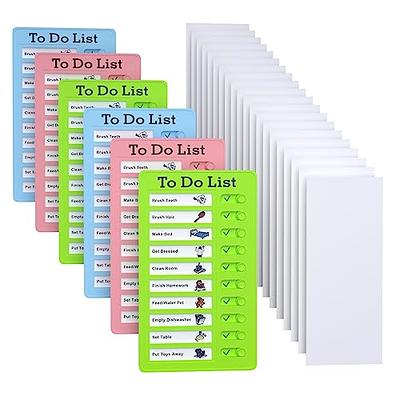 2pcs Checklist Board, Daily Schedule to Do List Board Plastic Chore Chart  Memo Checklist Boards with Slider Portable to Do List with 6pcs Cardstocks