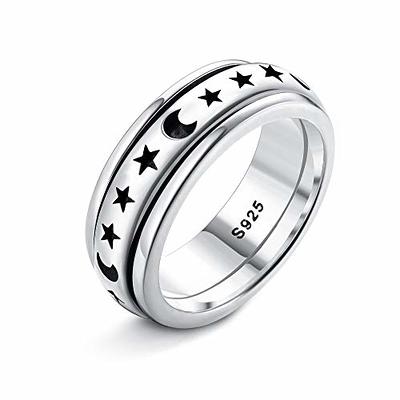 Ursilver s925 sterling silver anxiety ring for women, sterling silver  fidget rings for anxiety spinner anxiety