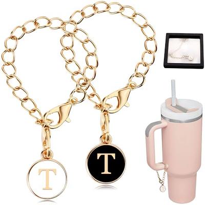 Water Bottle Letter Charm Accessories For Stanley Cup,Personalized Name Id  Initial Chain For Tumblers/Simple Modern Cup Handle Charms