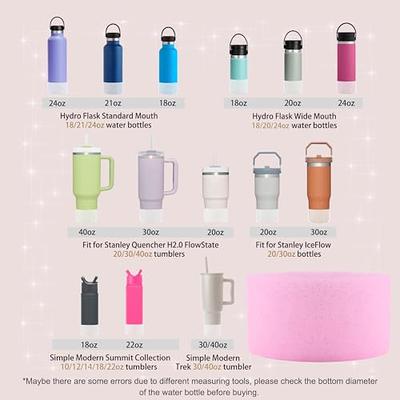 WORBSS Pink Glitter Silicone Boot Sleeve for Stanley 20oz 30oz 40oz  Accessories for Hydro Flask 12