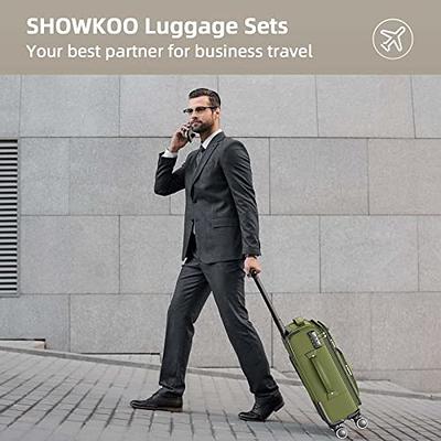 SHOWKOO Luggage Sets Expandable ABS Hardshell 3pcs Clearance Luggage  Hardside Lightweight Durable Suitcase sets Spinner Wheels Suitcase with TSA  Lock