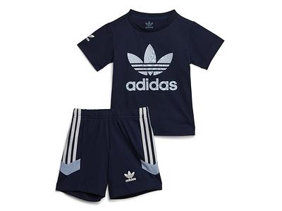 Originals (Infant/Toddler) - T-Shirt Yahoo Active Kids Short (Night Rekive Indigo) Shopping Set adidas Kid\'s Sets