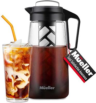 Mueller Cold Brew Coffee Maker, 2-Quart Heavy-Duty Tritan Pitcher, Iced  Coffee Maker and Tea Brewer with Easy to Clean Reusable Mesh Filter - Yahoo  Shopping