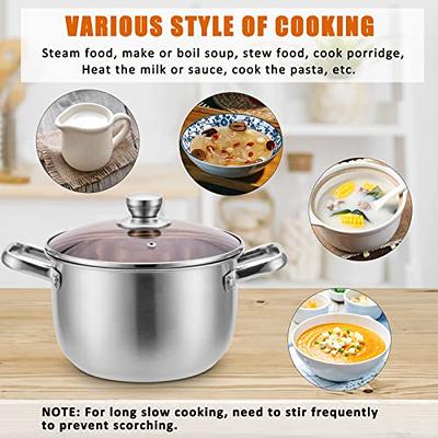 DricRoda Soup Pot 8 Quart Pot Stainless Steel Pasta Pot, Nonstick