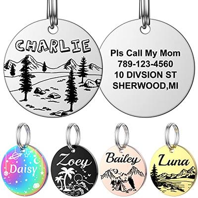 Dog Tags Engraved for Pets, YEHANTI Stainless Steel Personalized Pet ID Tag,  Anti-Lost Double Sided Deep Engraved Custom Dog Tag, Round Name Tag for Dog  Cat Collar (Silver & Small) - Yahoo