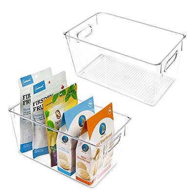 Vtopmart Clear Plastic Pantry Organizer Bins, 6 PCS Food Storage Bins with  Handle for Refrigerator, Fridge, Cabinet, Kitchen, Countertops, Cupboard