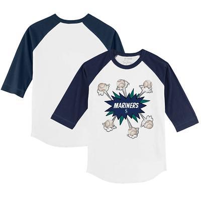 Houston Astros Tiny Turnip Toddler Stega 3/4-Sleeve Raglan T-Shirt -  White/Navy