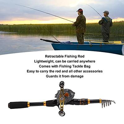 Fishing Rod and Reel Combos Telescopic Fishing Pole with Spinning Reel  Combo Kit Fishing Line Lures Hooks Set Fishing Accessories with Carry Bag