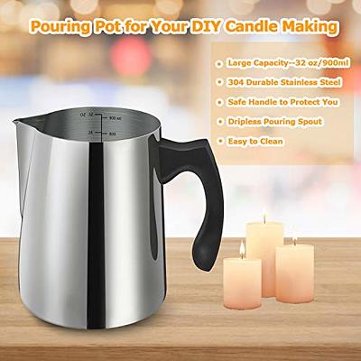 Candle Making Pouring Pot, 20oz Wax Melting Pot,304Stainless Steel Candle  Making Pitcher With Heat-Resistant Handle And Dripless Pouring Spout Design