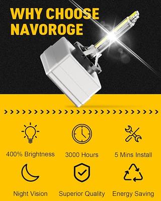 NAVOROGE D1S HID Xenon Headlights Bulb, D1S Bulbs 6000k Cool White,35W High  Low Beam 66144 66140 85140 85415 Replacement Headlight with Aluminum Stents  Base for Easy Installation,2 Pcs - Yahoo Shopping