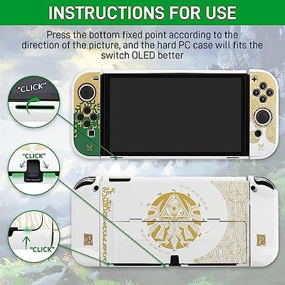 Switch OLED Protective Case Design for Zelda Tears of The Kingdom, Dockable  Hard Shell Black Shockproof Cover Skin, Design for Switch OLED (The Legend