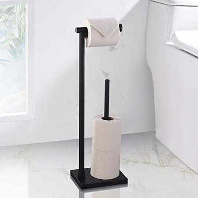 Matte black freestanding toilet paper holder