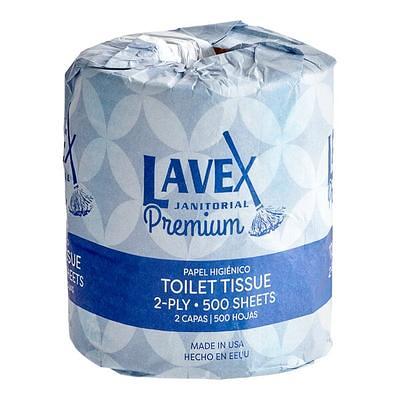 Lavex Individually-Wrapped 1-Ply Standard 1000 Sheet Toilet Paper Roll - 96/Case