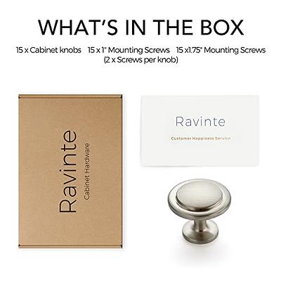 Ravinte 5 Pack 1-1/4 inch Kitchen Cabinet Knobs Drawer Knobs Dresser Knobs  Matte Black Zinc Knobs Drawer Pulls Door Knobs Dresser Drawer Handles Knobs