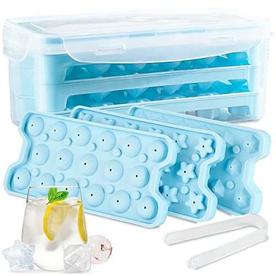 ICEXXP Round Ice Cube Trays with Lid and Bin - 2 Pack Ice Ball