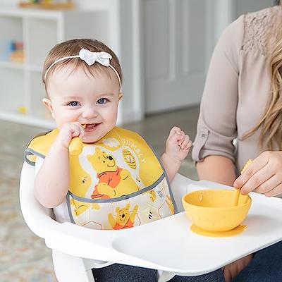 Bumkins Baby Bowl, Silicone Feeding Set with Suction for Baby and Toddler,  Includes 4 Spoons and