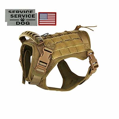 Tactical Service Dog Vest Harness for Medium Large Dog, Military