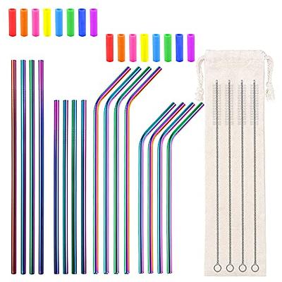 Tall Rainbow Reusable Straws