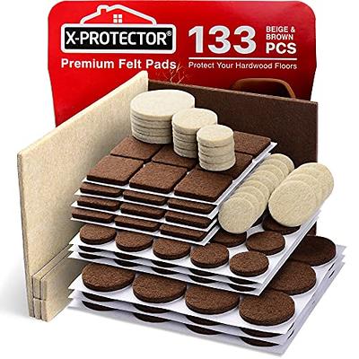 GorillaPads Non Slip Furniture Pads/Floor Grippers (Set of 8 Floor Protectors) Pre-Scored to Cut to Multiple size, 4 inch Square, Black, CB140-8