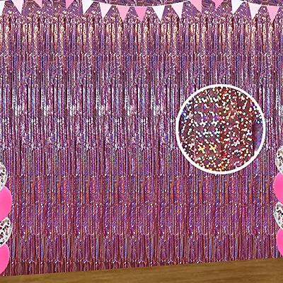 Purple Streamers Foil Fringe Curtain 3.3 x 8.3ft Party Streamers 2Pack  Metallic Streamer Curtains Mermaid Birthday Themed Party Decorations Tinsel