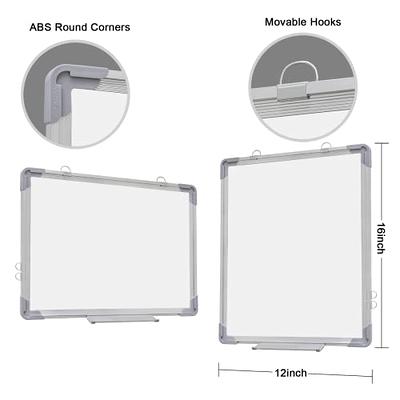 AMUSIGHT Double-Sided Magnetic Whiteboard, 24 x 18 Dry Erase Board Black  Aluminum Frame for Wall, White Board Dry Erase Marker Board for Kitchen