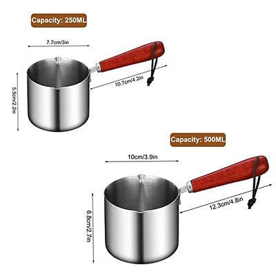 Butter warmer, Stainless Steel Turkish Coffee Pot, Milk Warmer, Chocolate  Melting Pot, Small Saucepan with Heat Resistand Wooden Handle and Dual Pour  Spout（8.45OZ/ 250ML） - Yahoo Shopping