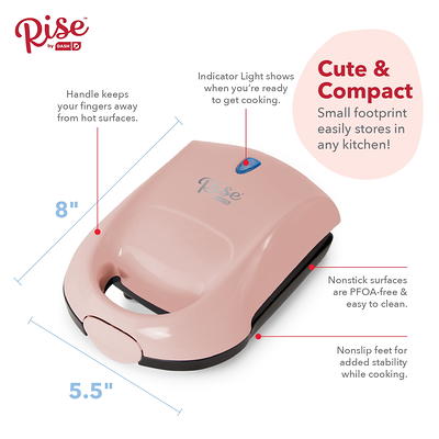 Rise By Dash Compact Pocket Electric Sandwich Maker, Toasting, Omelets &  More, Non-Stick Surfaces - Red