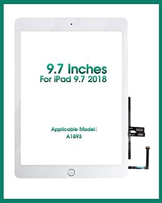 SRJTEK Touch Screen Digitizer for iPad 9.7 2018 iPad 6 6th Gen A1893 A1954  Glass Replacement Repair Parts (NO LCD, Without Home Button)+Pre-Installed  Adhesive+Tools+Tempered Glass 