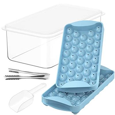 Ice Cube Tray, Circle Ball Ice Trays for Freezer with Lid & Bin