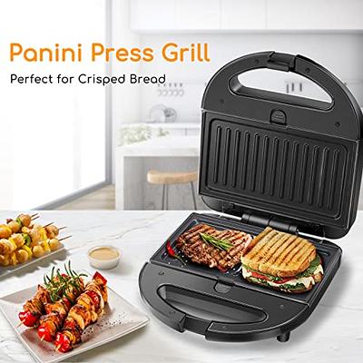 3 in 1 Sandwich Maker, Portable Waffle Iron Maker, Electric Panini Press  with Removable Non-Stick Plates LED Indicator Lights, Cool Touch Handle for