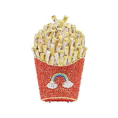 Woman French Fries Crystal Evening Bag