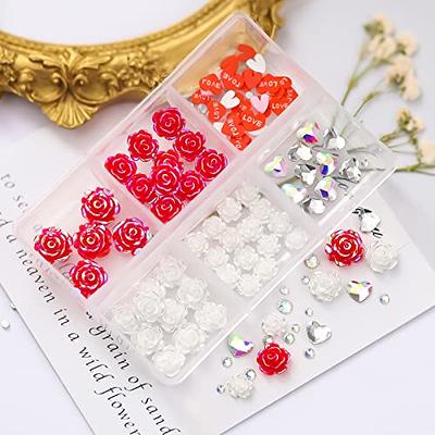 5 Pcs Crown Heart Nail Art Decorations Alloy Nail Jewels Nail Rhinestone  Crystal Gem Charms For Nails Design Nail Art Accessories